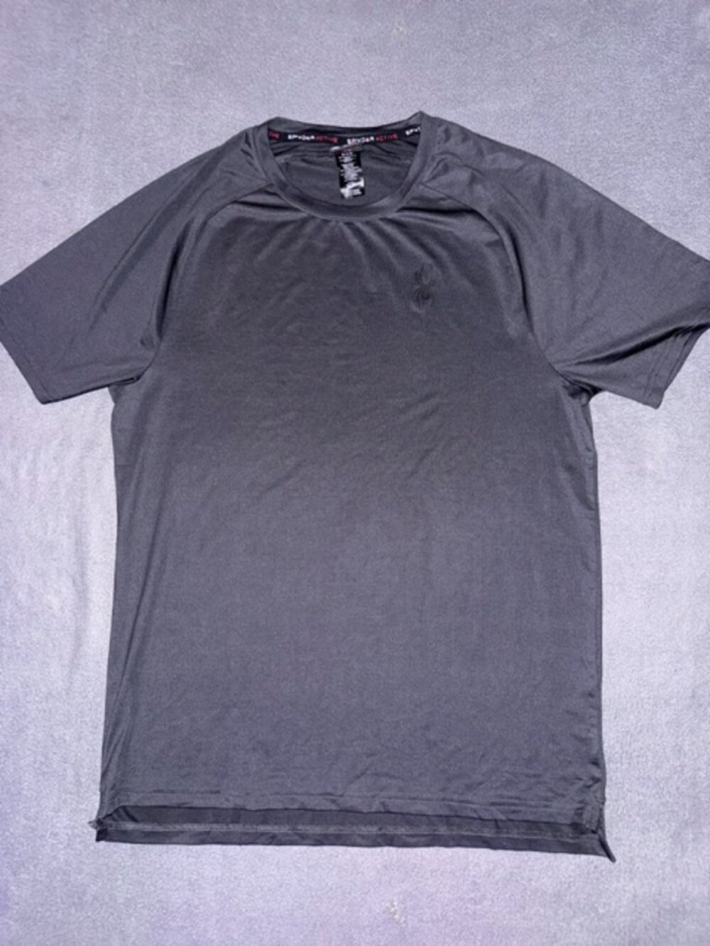Spyder Active T‑Shirt Men’s Medium Gray Performance Athletic Tee 100% Polyester